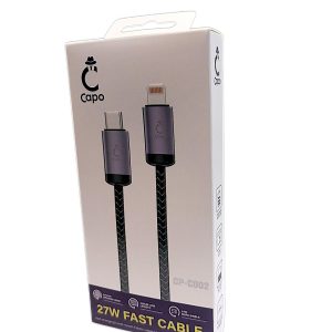 کابل شارژ سریع آیفون 27 وات Capo مدل CP-C002 (Type-C to Lightning)
