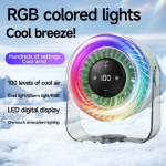 فن رومیزی شارژی F18 مجهز به چراغ RGB
