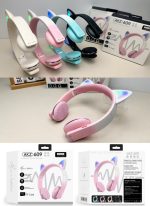 هدفون بی‌سیم گربه‌ای AKZ 609 رنگ صورتی